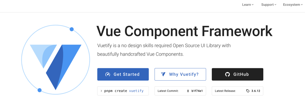 Vuetify - UI libraries for Vue 3